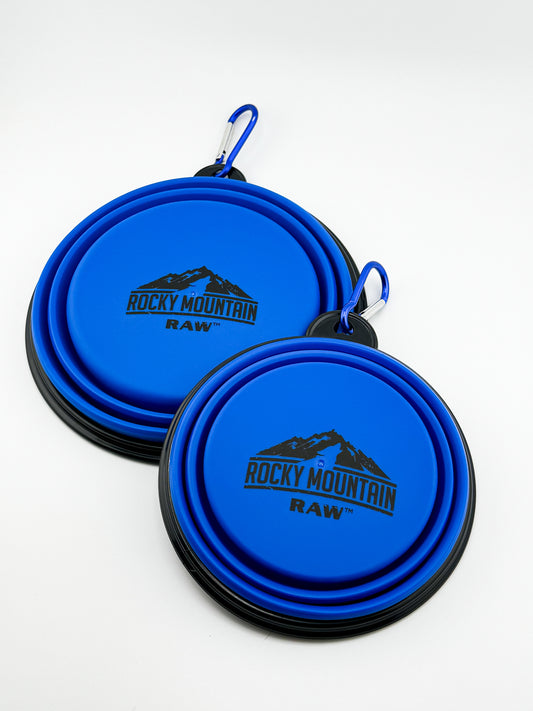 BLUE Foldable Dog Bowl